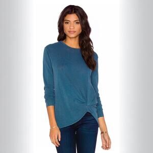 Stateside Supima Slub Jersey Gathered Long Sleeve Tee